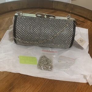 Olivia Miller | NWT Reagan Rhinestone Cylinder Bag Clutch + 2 Chain Straps